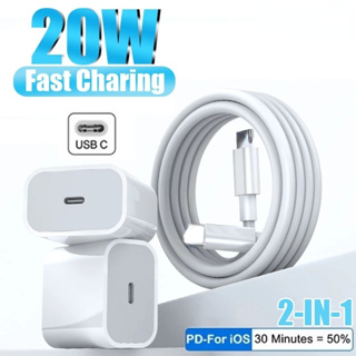 Carregador Rápido USB C PD 20W EU Plug Dados Carregamento 1M Cabo Adaptador-Para Iphone 14 Pro Max 13 12 11