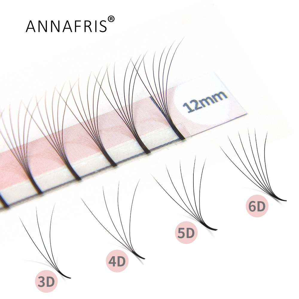 ANNAFRIS Premade Fan Lash Extensions Long Stems 3d 4d 5d 6d Volume