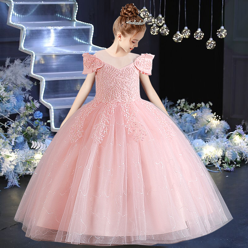 2022 princesa retro rosa arco ombro vestido de bola vestido