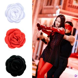 [2Pcs Jisoo Flower Same Hand-cranked Camellia Flowers Ring Dancing Performance Blackpink Photo Propaganda