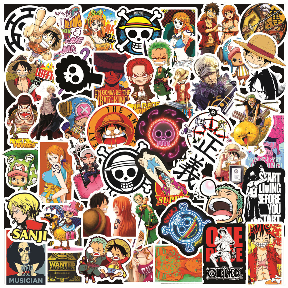 100/50PCS Autocolantes Anime One Piece Stickers Para Decalque De Capacete De Notebook