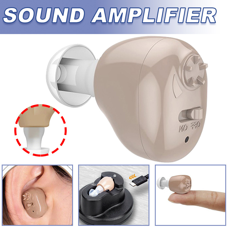 Auxílio Auditivo Digital Recarregável in-Ear Enhancer sound Voice ...