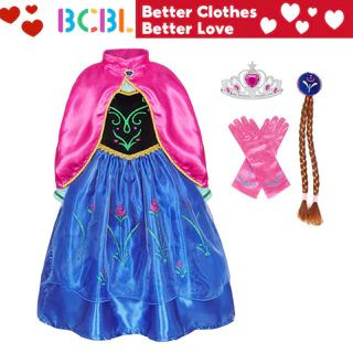 Vestido De Festa De Aniversário De Menina Com Princesa Do Cabo Roxo Para Meninas De 3-10 Anos De Idade