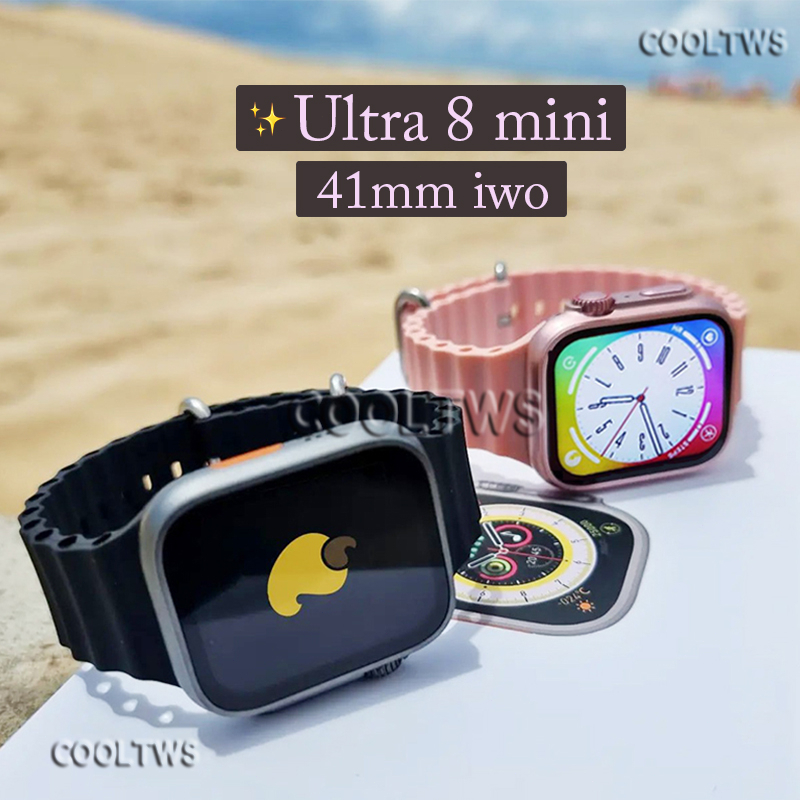 Relógio iwo Ultra 8 Mini 41MM Smart Watch Série Compasso De 1,7 Polegadas 8 NFC Games Fitness Esportivo Bluetooth Chamada IPX8 Tela HD À Prova D'água
