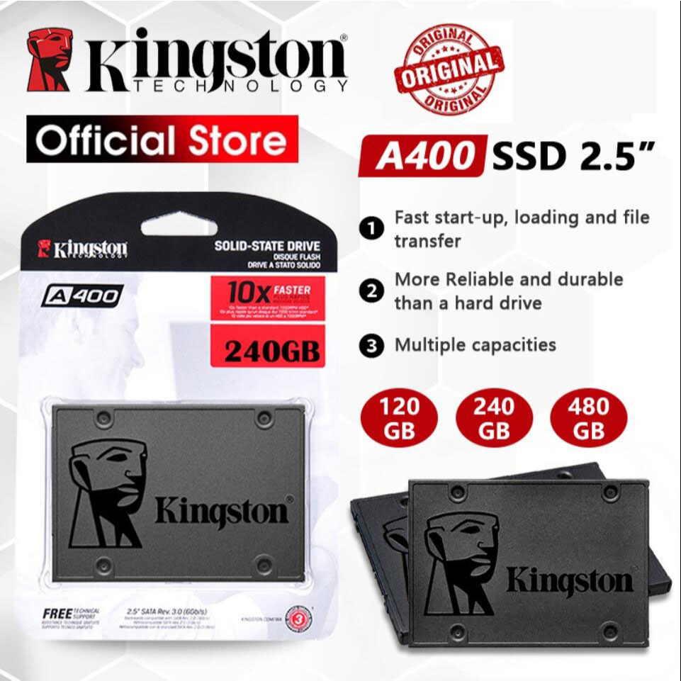 Kingston SSD 960GB 120GB 480GB 500GB 240GB A400 SATA 3 2,5 Polegadas Para Pc Portátil
