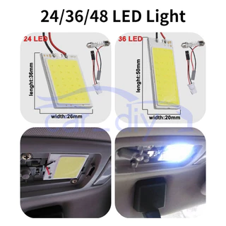 1 Pcs Painel Do Carro Lâmpada De Leitura Mapa 24 36 48 LED SMD Dome Interior Luzes De Teto T10 Adaptador Base Festoon