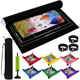 Tapete De Quebra-Cabeça Mantenha Limpo E Organizado Roll Up Puzzle Pad Com Fundo Antiderrapante Linha Auxiliar ParaAo Ar Livre
