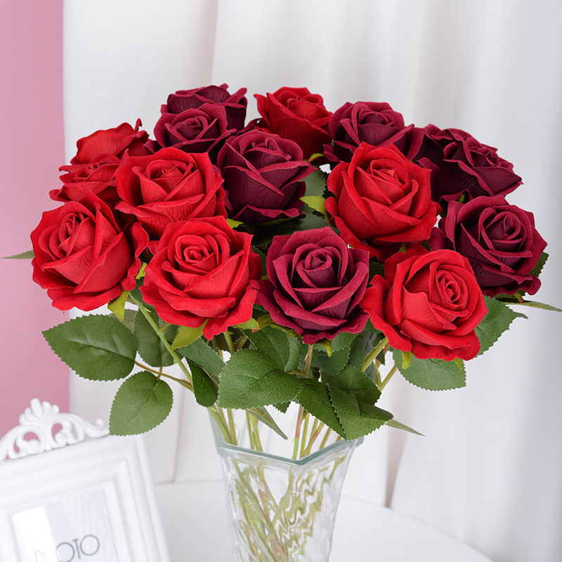 Rosas Artificiais Sala De Estar Casamento Decoração Casa Falsas Flores