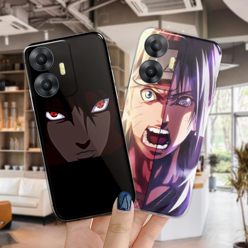 Naruto Anime Capa Capinha de Celular para Realme C55 4G Silicone macio transparente à prova de choque 45