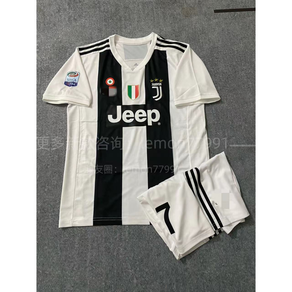 A camisa da Juventus em casa da temporada de 1819, n ° 7, Ronaldo n ° 10, Di Bala, terno de manga curta retro, roupas de futebol nostálgicas personalizadas