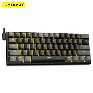 E-YOOSO Z11 USB 60 % Mini Teclado Mecânico Para Jogos Interruptor Vermelho Azul 61 Teclas Cabo Destacável Com Fio , Portátil Computador De Viagem