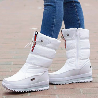 Grandes Botas De Neve De Algodão Espesso E Não Deslizante Para Mulheres De Inverno