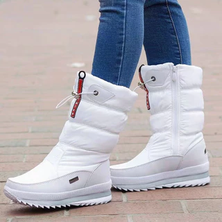 Grandes Botas De Neve De Algodão Espesso E Não Deslizante Para Mulheres De Inverno