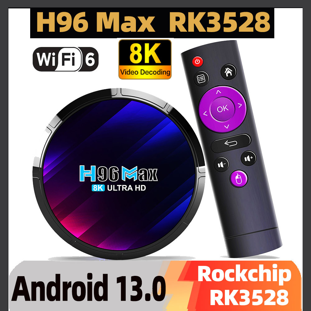 H96 MAX RK3528 Suporte Ao Media Player 8K Conjunto De Decodificação De Vídeo Top Box Para Android 13