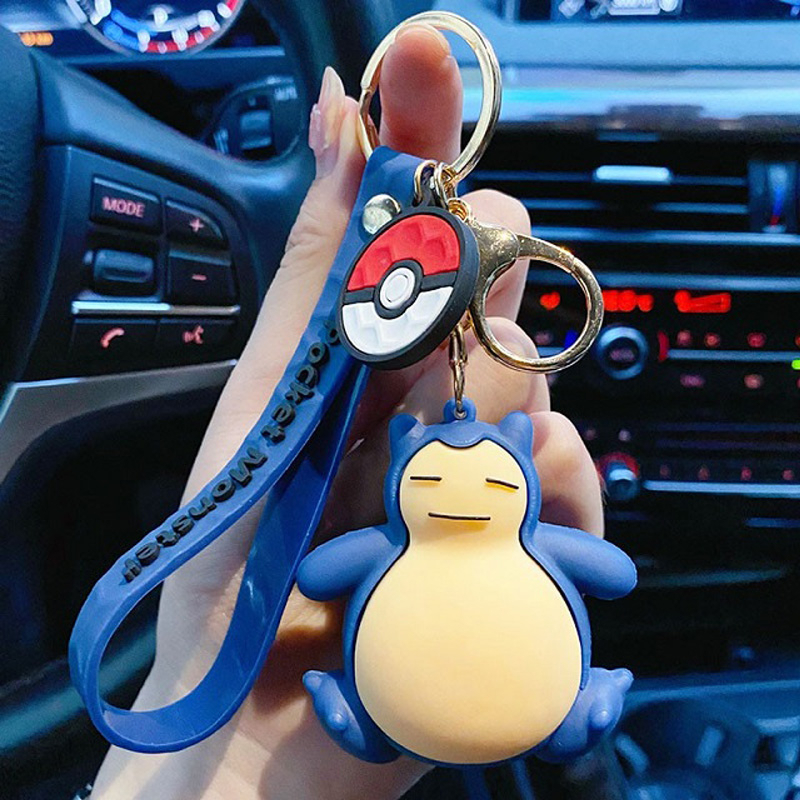 6cm Anime Pokemon Snorlax Chaveiro De Dupla Face Acessórios Modelo Carro Mochila Pingente Chaveiros Kids Toys Gifts