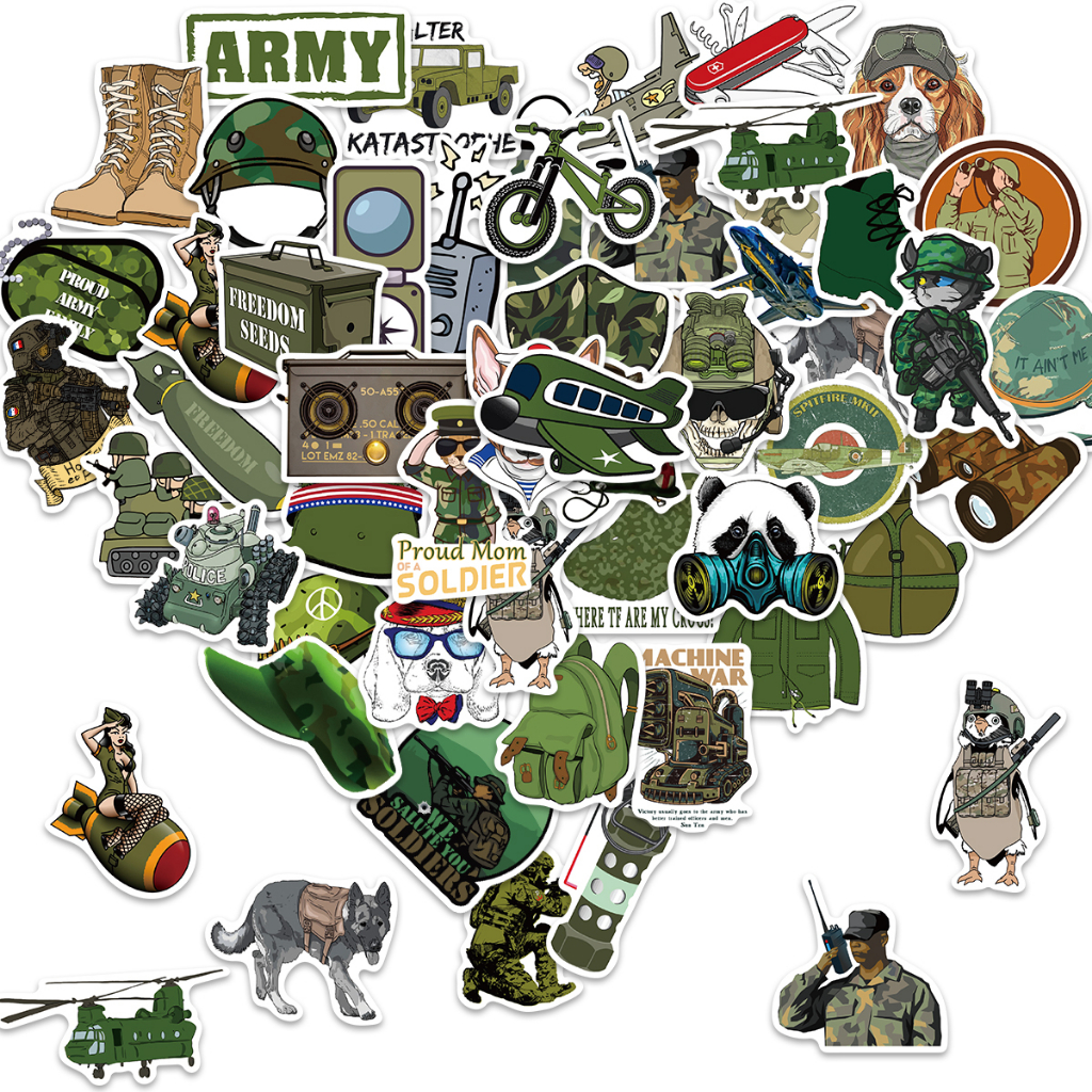 Autocolantes De 50pcs Soldados Militares De Cartoon Cool Soldier ...