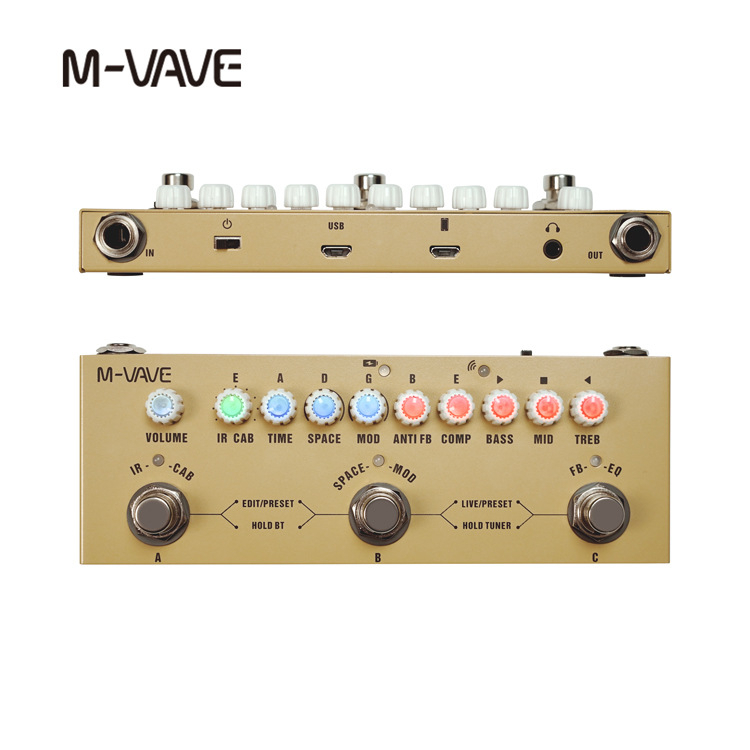 M-vave Cube BABY Pedal Recarregável De Múltiplos Efeitos Para Gravação De Guitarra Acústica Elétrica Função De Interface De Áudio Cuvave