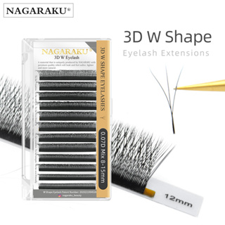 NAGARAKU Bloom Floração Automática W Forma 3D Premade Fãs Extensões Da Pestana Natural Suave Luz Cílios Individuais
