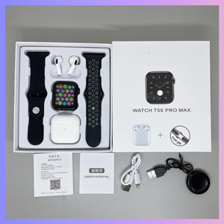 (Entrega rápida)2023 T55 PRO MAX Relógio Inteligente TWS Fone De Ouvido Dois Em Um 1,71 Polegadas SmartWatch PK W26
