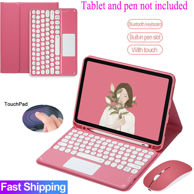 Caso Com Teclado Touchpad Para iPad 5ª 6ª 7ª 8ª 9ª 10ª geração Bluetooth Touch pad Keyboard Mouse Cover Case For Air 2 3 4 5 Pro 9.7 10.5 11 2021 2022