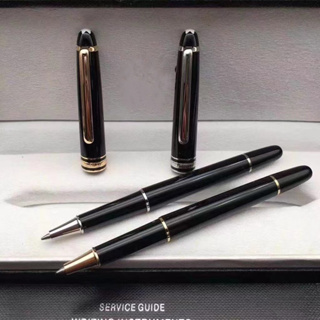 Luxo MB Mont Série 163 Caneta Esferográfica Roller/Ballpoint Cor Preta Com Guarnição Dourada/Prata Para Presentes De Escritório Escolar
