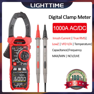 HT208A/208D Pinça Amperimétrica Digital 1000A 1000V AC De Corrente DC Alicate RMS Verdadeiro Amperímetro Voltímetro VFD REL Ohm Testador De Capacitor