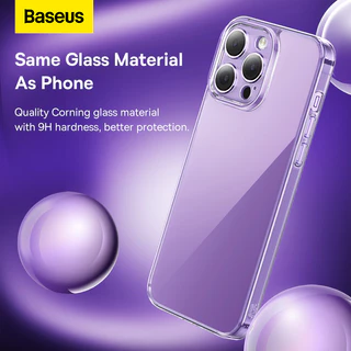 Caixa Protetora Transparente De Vidro Baseus Corning Para iP 12 13 14 Pro Max