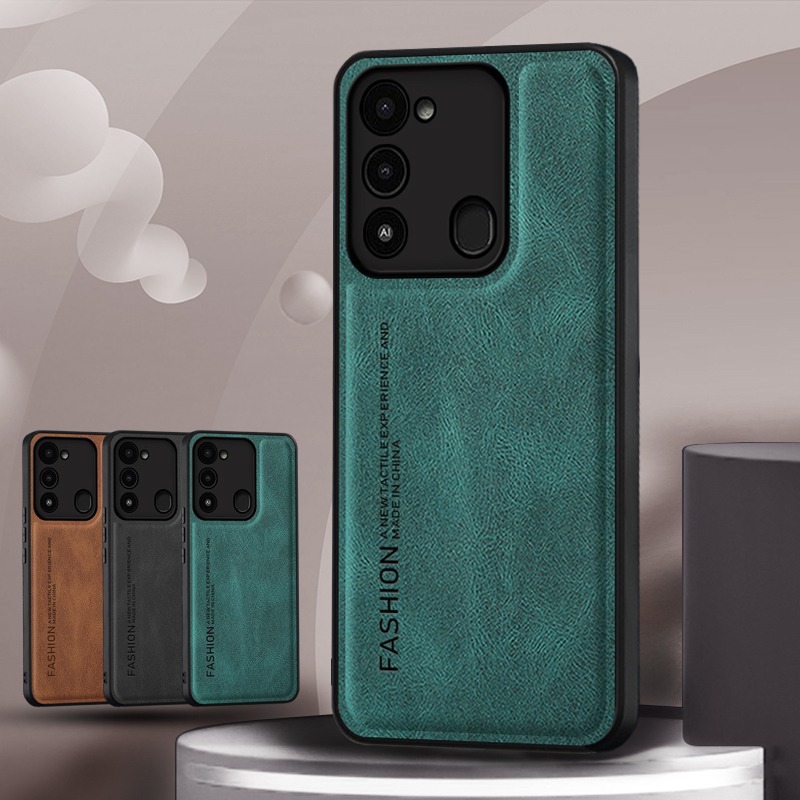 Caixa De Couro Fosco Para Tecno Spark 8C Go 2022 Proteção Total