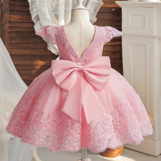 Vestido De Bebê Verão Bordado Sem Mangas Arco De 1-5 Anos De Idade Princesa Noiva Flores Festa De Aniversário De Crianças Batismo