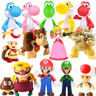 Super Mario Bros Action Figures Mario Luigi Yoshi Donkey Kong Collection  Toys