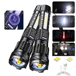 FULIN Lanterna Tática Led Recarregável A Mais Potente Zoom Xhp Lanterna militar holoforde multifuncional