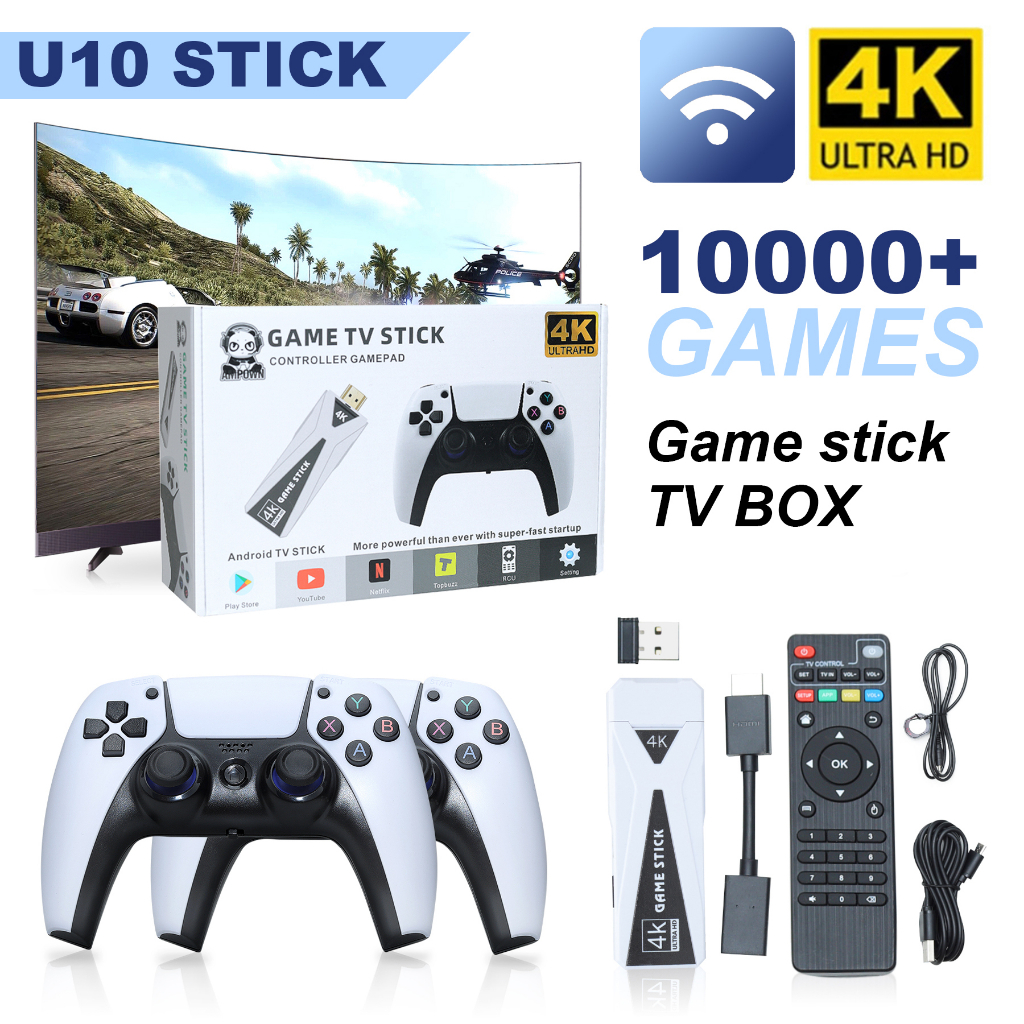 10000/3500 Jogos 4K HDMI Game Stick Sem Fio Dupla Console/Único Jogo De  Vídeo Box Retro Compatível Com Ps1/Cps/Fc/Gb/10 + Emuladors M8 Gamepad