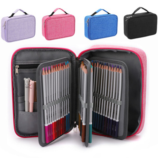 Estojo Para Lápis 100pcs Grande Capacidade 72 Furos Com Zíper De 4 Camadas Alta Saco De Papelaria Artista