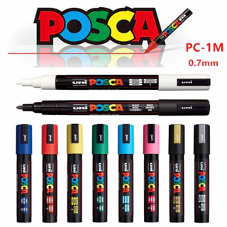 UNI Posca Caneta Graffiti PC-1M PC-3M PC-5M Ponta Média 0.7mm-2.5mm Papelaria de Arte Para Escola/Escritório Caneta Posca