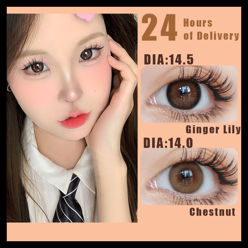 KSSEYE Lentes De Contato Coloridas 2pcs Para Os Olhos Com Castanhos Grau