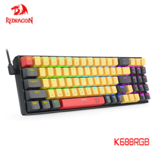 Redragon K688 RGB USB Teclado Mecânico Para Jogos Interruptor Azul/Vermelho 78 Teclas