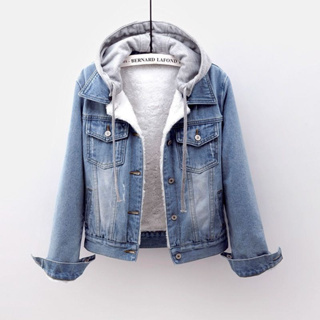 Jaqueta Parka/Jeans Feminina Forrada Com Pelinho/Até Tamanho Plus Size Inverno Frio Cabo Acintura