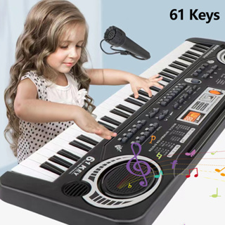 61 Teclas Piano Infantil Teclado Infantil Portátil Instrumento Musical  Eletrônico Teclado De Música Multifuncional Piano (Preto), Presente De  Natal E