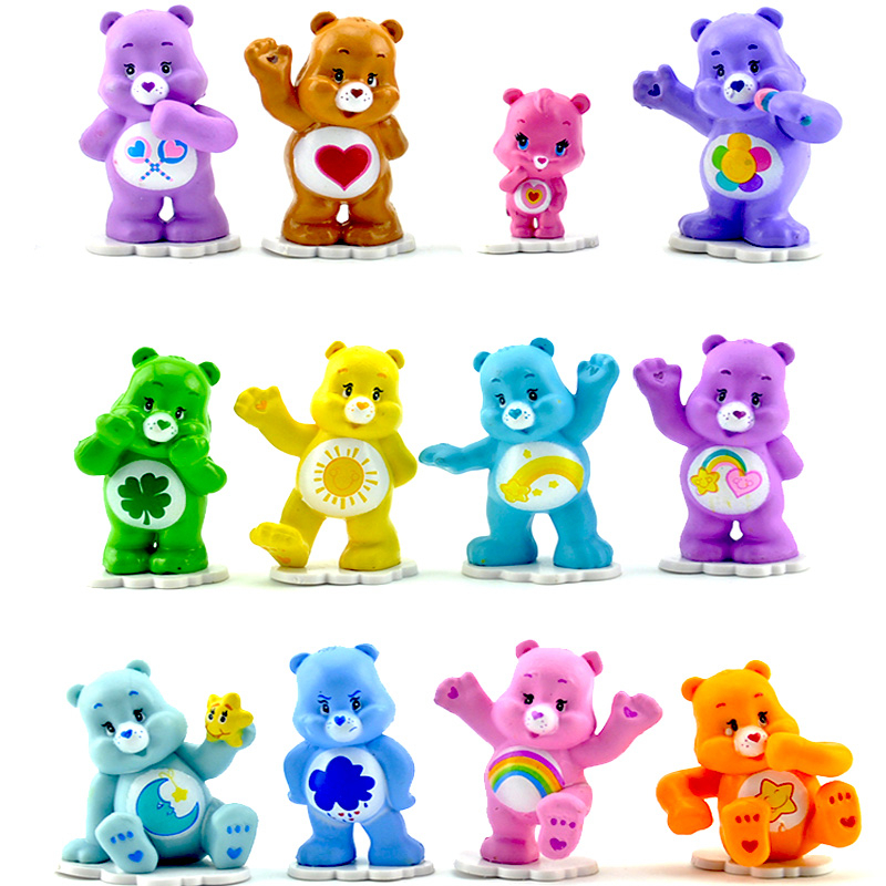12pcs Care Bears Dolls Movie Miniaturas Figuras De Bonecas Sunshine Cheer Share Figurines Kit
