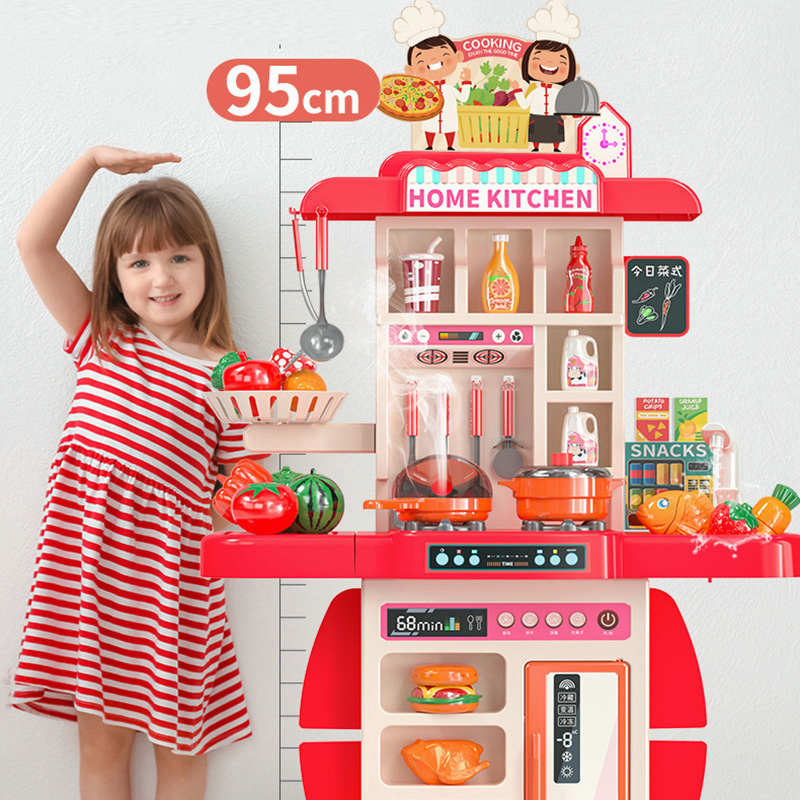 95cm Grandes Crianças Jogar Casa Cozinha Set Spray Cozinha Menina