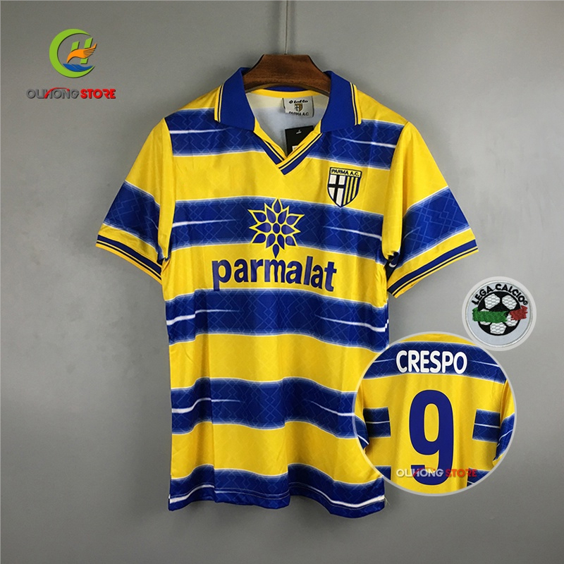 98/99 Equipe Parma CRESPO 9 # Camisa top Tailandês Casa De Futebol 9 Do Time