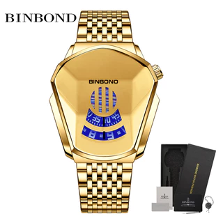 2023 BINBOND 01 Conceito popular De Locomotiva De Moda Relógio Masculino De Quartzo Luminoso De Tela Sensível Ao Toque Topo À Prova D'água De Tecnologia De