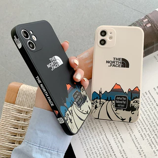 Marcas de moda norte gel de sílica Capinha Capa Para iPhone 14 13 12 11 Pro Max XR XS X 7 8 Plus Prevenção de quedas