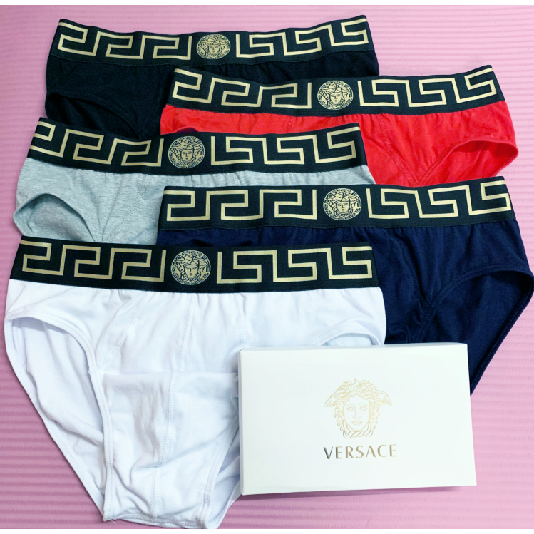Venda A Quente 1 Unid . Calcinha De Algodão Masculino Versace Confortável Cueca Boxer Impresso