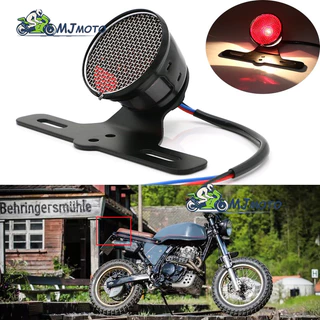 【 MJMOTO 】 Retro Taillight Universal Cafe Racer Vintage Mesh Grill Stop Lamp Lâmpada De Freio Para Motocicleta Luz Traseira Harley