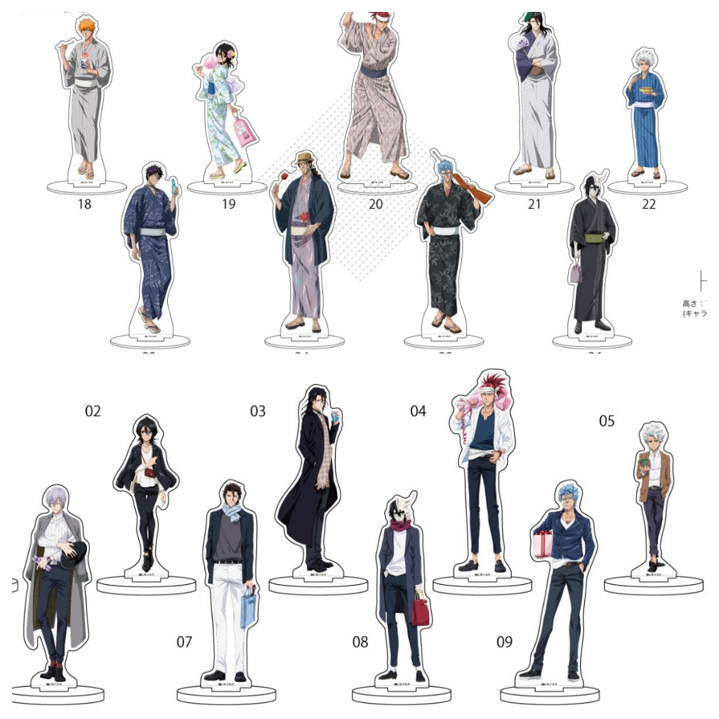 Anime BLEACH Grimmjow Jaegerjaque Ichimaru Gin Abarai Renji Cosplay Quimono Stand Acrílico Figura Modelo Placa Decoração Brinquedo Presente