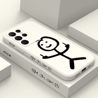 Linha Capa Para Telefone Homem Samsung Galaxy S23 S22 FE Ultra Plus Design Criativo