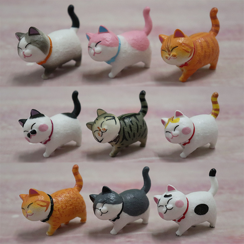 TOGEVAL 12 Pçs Artesanato Mini Gatos Desenhos Animados Mini