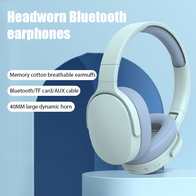 P2961 Headwear Bluetooth Headphones Dual Ear Stereo Redução de Ruído Sem Fio Bluetooth Headphones Pacote Completo Earmuffs Macaron Color Headphones