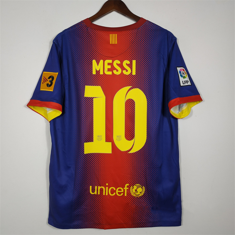 12-13 Barcelona MESSI Camiseta De Futebol Retrô De Alta Qualidade NEYMAR JR DAVID VILLA